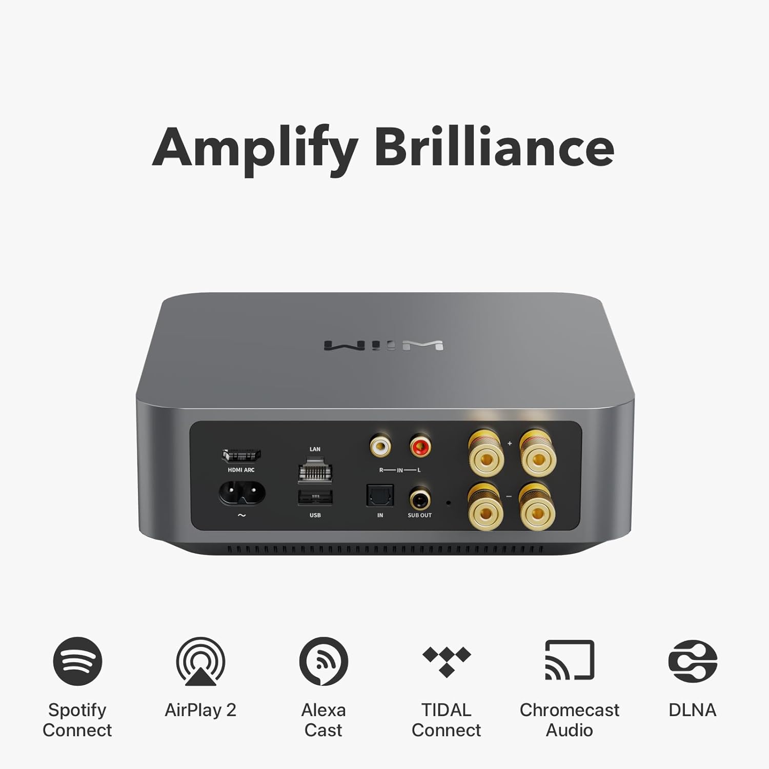 Wiim Mini WIFI2.4/5G&Bluetooth 5.2 HiFi Preamplifier DLNA For Airplay2  Audio Music Adapter Multi Room Streams Intelligent Voice
